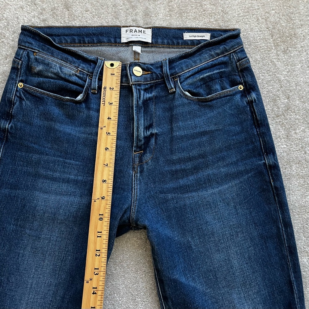 FRAME Le High Straight Asymmetrical Hem Jeans Size 28 Modern Contemporary - Picture 8 of 10